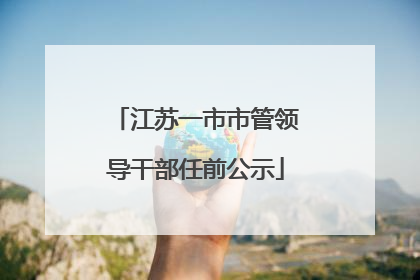 江苏一市市管领导干部任前公示